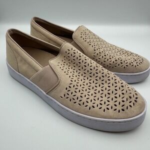 Vionic Kani Nude Suede Comfort Slip-on Flat Shoe Women's 8.5 Lasercut $165